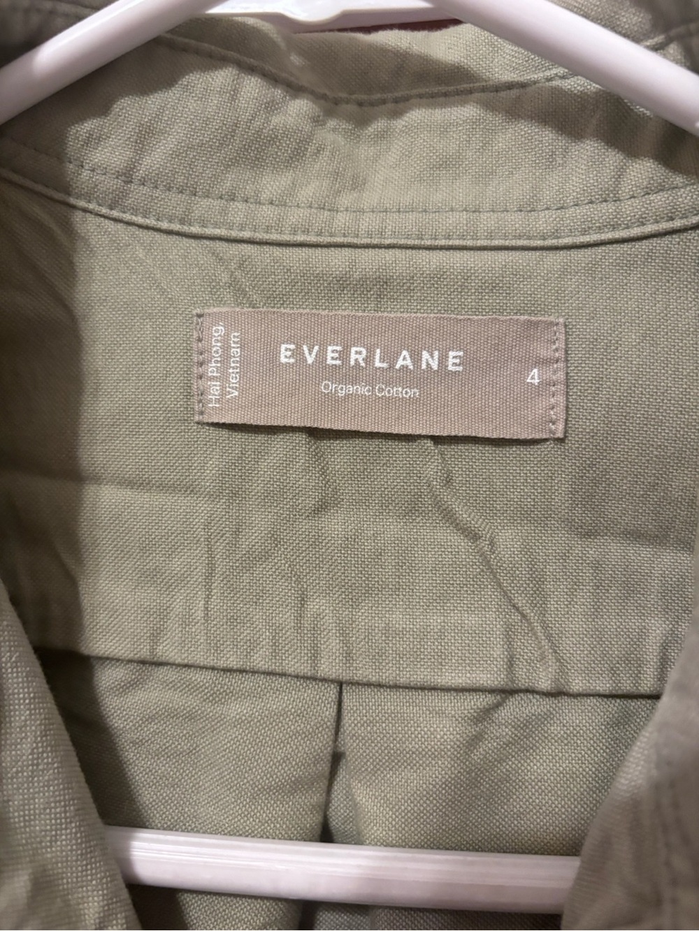 Everlane Light Olive Organic Cotton Button-Up Shirt - Picture 3 of 5